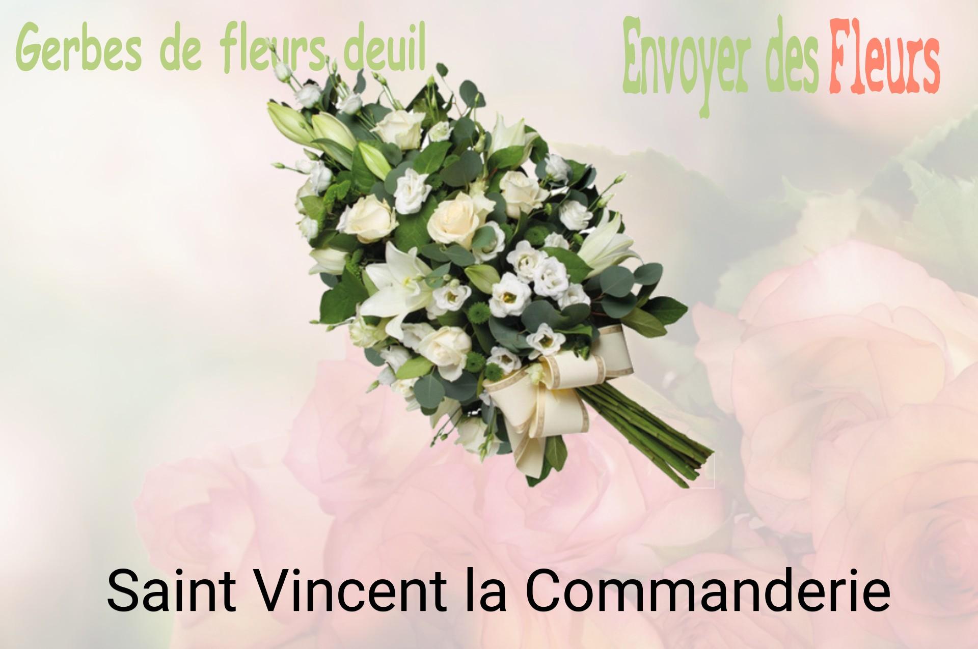 Gerbe de fleurs de deuil livrée à Saint-Vincent-la-Commanderie